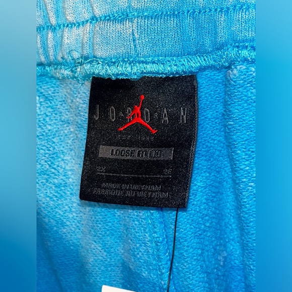 $97.50 Women’s 2X Jordan Flight Washed Fleece Pants Dark Powder Blue Loose Fit - Picture 14 of 14